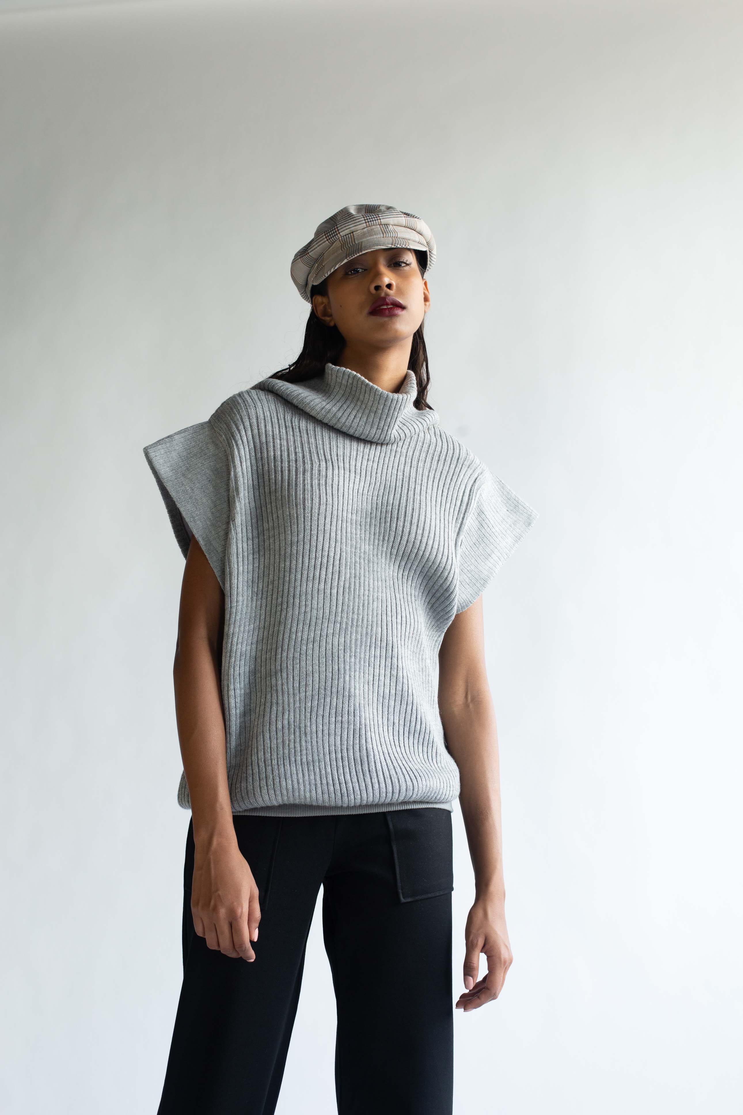 Grey Ribbed Sweater