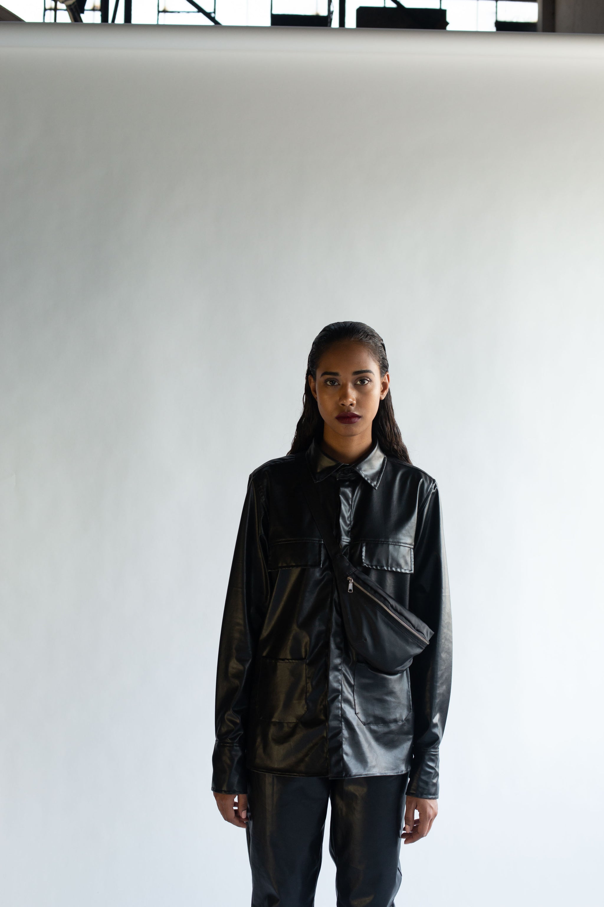 【CULLNI 24ss】Faux Leather Shirt Jacket CULLNI 24ss】Faux Leather Shirt Jacket CULLNI 24ss】Faux Leather